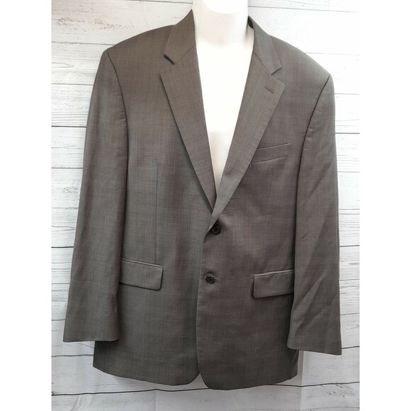 Ralph Lauren Wool Brown Red Green Houndstooth Sport Coat Blazer Jacket Mens 42 R - Picture 1 of 11